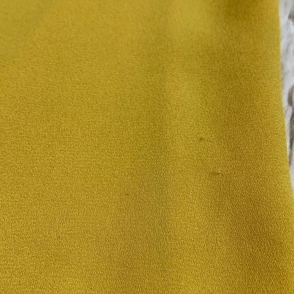 Anthropology meadow rue gold mustard yellow scalloped blouse size 8 button down - Picture 4 of 12